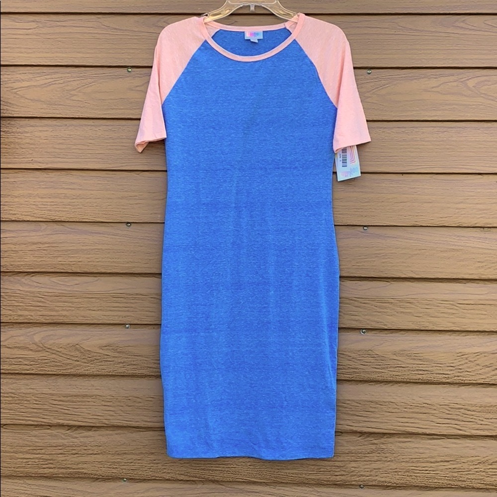Julia blue with pink sleeves dress